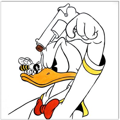 Klausewitz: Original Acryl auf Leinwand: Donald Duck: The Bumblebee 60x60 cm