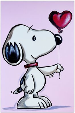 Klausewitz: Original Acryl auf Leinwand: Peanuts Snoopy Love IV/ 40x60 cm