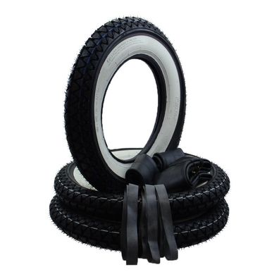 Weißwand Reifen Set 3x Kenda K333 3.50-10 + Schlauch/ Felgenband für Vespa PX Ape