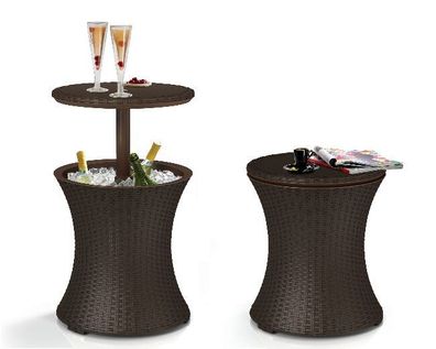 Keter 6094NO Pacific COOL BAR espressobraun Partytisch mit integrierter Eisbox