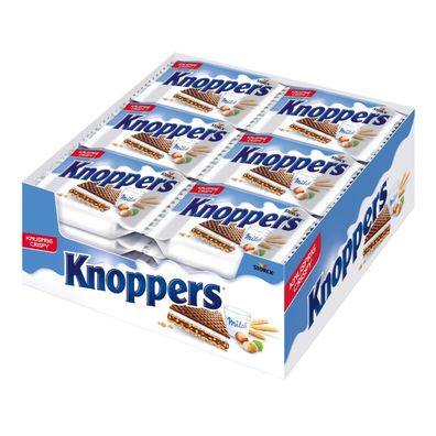 Knoppers Gefüllte Waffelschnitte Milchcreme Nougatcreme Snack 24er Pack 24 x 25g
