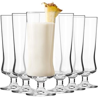 Krosno Hohe Gläser für Pina Colada Cocktail | Set 6 | 300 ml | Spülmaschine
