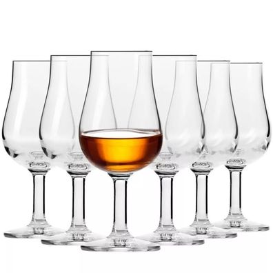 Krosno Pure Gläser für Whisky Cognac Likör Rum | Set 6 | 110 ml | Spülmaschine