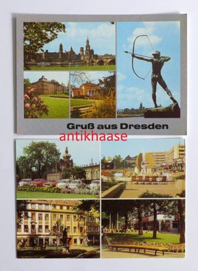 2 DDR Ansichtskarten AK Dresden Mehrbild