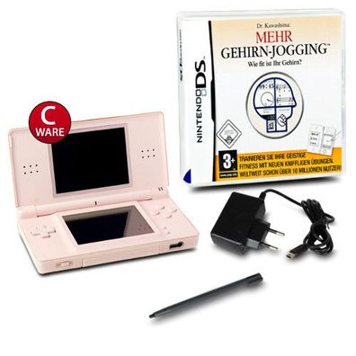 DS Lite Handheld Konsole rosa #74C + Spiel Dr Kawashimas mehr Gehirn Jogging