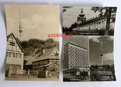 2 DDR Ansichtskarten Mehrbild AK Dresden Wachwitz Fernsehturm