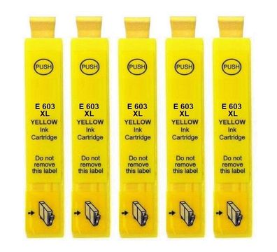 5 kompatible Patronen 603XL yellow für Epson XP-2100 2105 2150 2155 3100 3105 3150