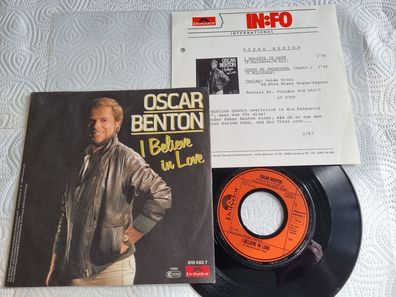 Oscar Benton - I believe in love 7'' Vinyl Germany PROMO FACTS