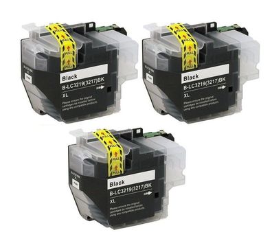 3 kompatible Druckerpatronen LC-3219XL black für Brother MFC-J5930 6530 6535 6730
