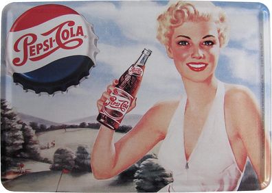 Pepsi Cola - Blechpostkarte mit Umschlag - Motiv 2 - 10 x 14 cm