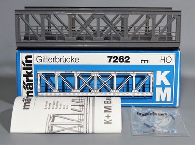 Märklin H0 K + M-Gleis 7262 Gitterbrücke 180mm Brücke Stahlträgerbrücke NEU OVP