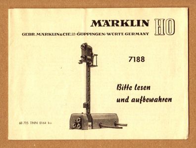 Märklin H0 M-Gleis Anleitung 7188 Signal Lichtsignal 68 715 TNN 0164 ju