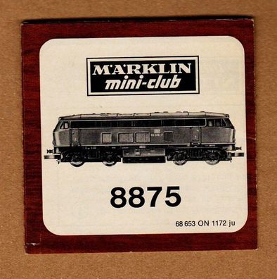 Märklin mini-club Spur Z Anleitung 8875 E-Lok Elektrolokomotive BR 216