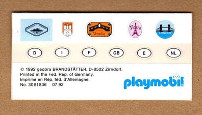 Playmobil original Sticker Aufkleber 3081836 für 3746 Globetrotter Fahrradfahrer NEU