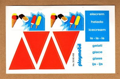 Playmobil original Sticker Aufkleber für 3563 Eiswagen Eisstand 80er Jahre NEU