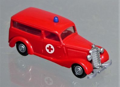 Praline H0 MB Mercedes Benz 170V DRK Rotes Kreuz Krankenwagen Oldtimer Veteran