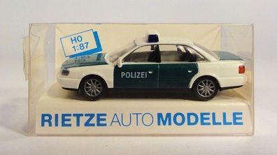 Rietze H0 50660 Audi A6 Limousine Polizei Blaulicht Einsatzwagen NEU OVP