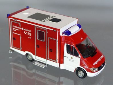 Rietze H0 61527 MB Mercedes Benz Wietmarscher RTW Feuerwehr Münster MS-2775