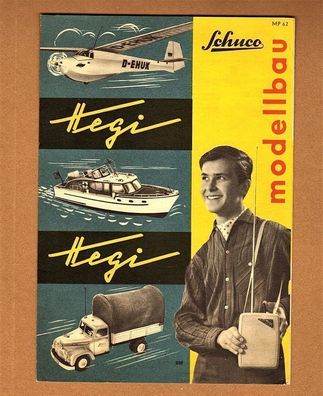 Schuco Hegi Modellbau Katalog DM MP 62 Prospekt Faltblatt 1962 DIN A5