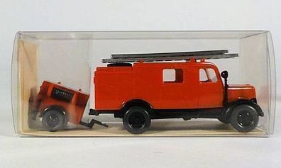 Wiking H0 22 863 Opel Blitz 39-LF8 LF 8 Feuerwehr mit Anhänger NEU OVP