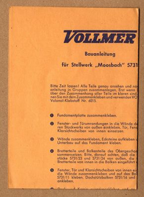 Vollmer H0 Anleitung Bauanleitung für 5731 Stellwerk Moosbach