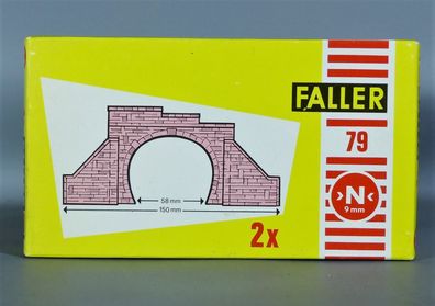 Faller N 79 Tunnelportal 2 Tunnelportale 2-gleisig Tunnel 60er/70er Jahre NEU OVP