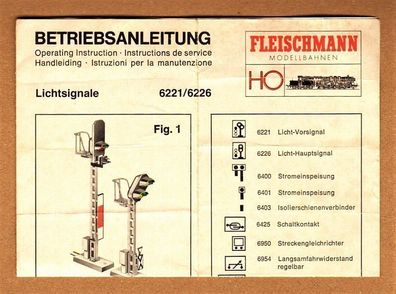 Fleischmann H0 Anleitung Betriebsanleitung für 6221 6226 Lichtsignal Signal