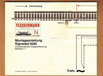Fleischmann piccolo N Anleitung Betriebsanleitung Montageanleitung Signalset 9295