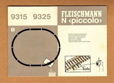 Fleischmann Spur N piccolo Betriebsanleitung Anleitung für Startset 9315 9325