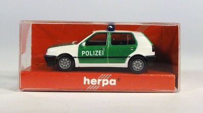 Herpa H0 041850 VW Volkswagen Golf 3 III CL Polizei Blaulicht Einsatzwagen NEU OVP