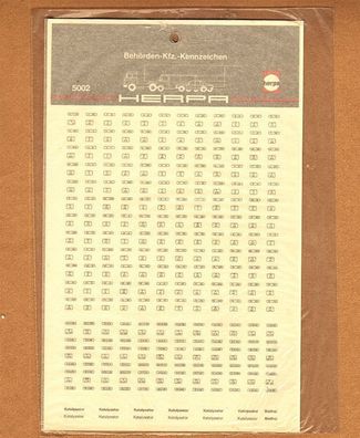 Herpa H0 1:87 Nr.5002 Kfz Kennzeichen Nummernschilder Dekorbogen Decals NEU OVP