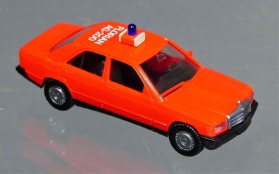 Herpa H0 4058 MB Mercedes Benz 190E ELW Feuerwehr Florian AG-200 Tagesleuchtfarbe