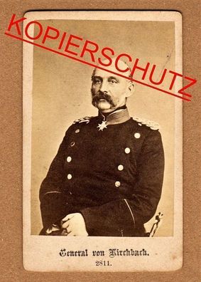 Kabinettfoto CDV Foto 1870-1918 General von Kirchbach 1. WK Militaria
