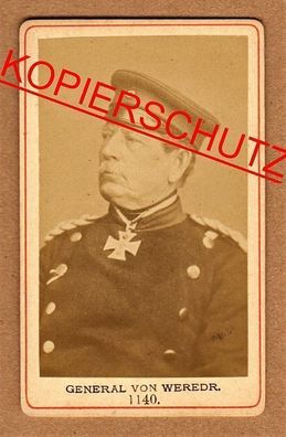 Kabinettfoto CDV Foto 1870-1918 General von Weredr 1. WK Militaria Kaiserreich