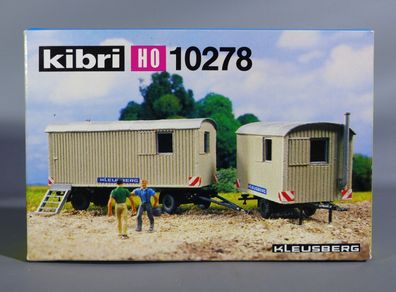 Kibri H0 10278 Kleusberg Bauwagen ein- und zweiachsig Baustelle Modellbausatz NEU OVP