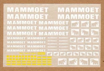 Kibri H0 1:87 Sticker Deko Aufkleber Haft-Et.359-9 Mammoet Mammut NEU Unbenutzt