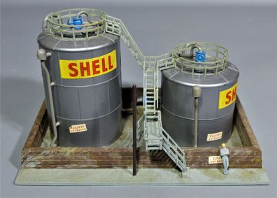 Kibri H0 392 Tanklager Shell Raffinerie Hydrierwerk Öllager Benzin Öl Depot GEBAUT