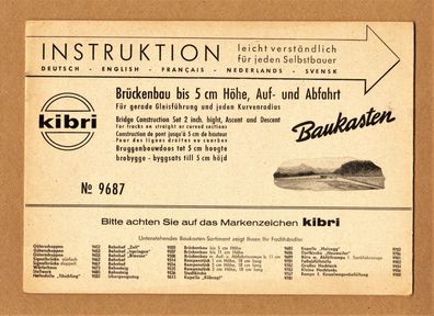 Kibri H0 Baukasten Anleitung Instruction 9687 Brückbau-System 50er/60er 17 Seiten