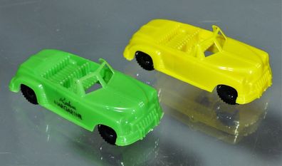 Kuhn Magarine 2x Auto Cadillac Cabrio gelb & grün 50er Pennytoy Groschenspielzeug