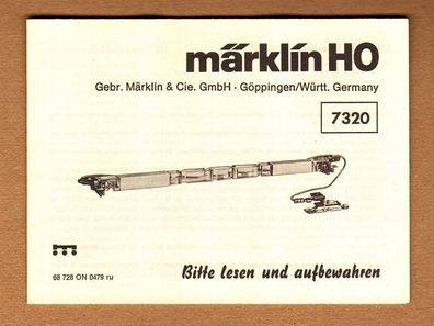 Märklin H0 Anleitung Betriebsanleitung für 7320 Innenbeleuchtung 68 728 ON 0479 ru