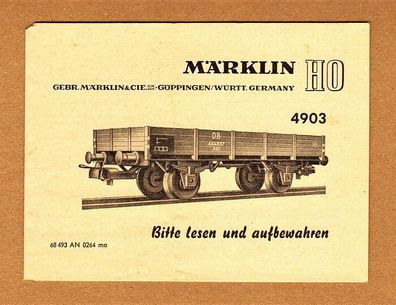Märklin H0 Anleitung für Güterwagen 4903 Waggon Wagen Niederbordwagen