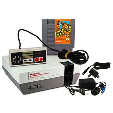 Original NES Konsole + Controller + KABEL + SPIEL DONKEY KONG Classics - Nintendo ES
