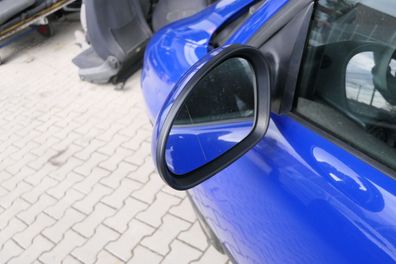 Seat Ibiza 6L mechanischer Spiegel Außenspiegel links blau LS5G