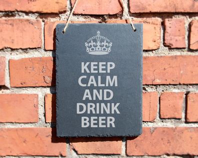 Schiefertafel "Keep Calm And Drink Beer" #0003