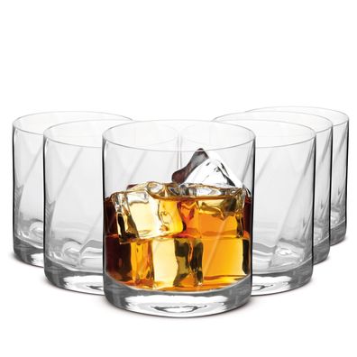 Krosno Gläser für Whisky Getränke | Set 6 | 320 ml | Handwäsche | Handgemacht