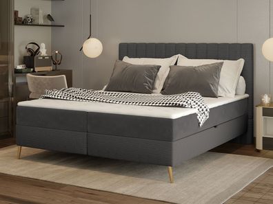Boxspringbett Cindy Cord Elegante Bett mit Bettkasten Schlafzimmer Doppelbett