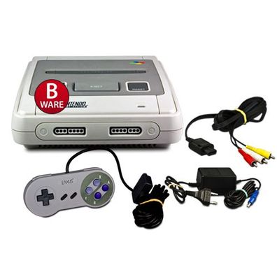 Original SUPER Nintendo - SNES Konsole (#B-Ware) + ALLE KABEL + Ähnlicher Controll...