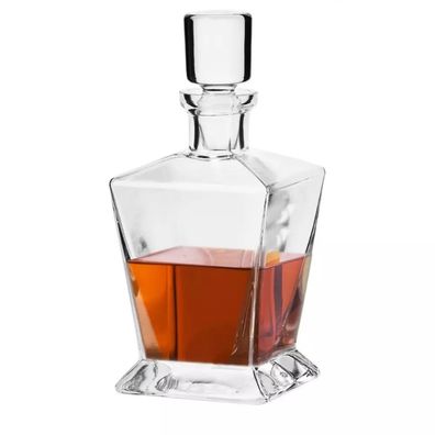 Krosno Karaffe für Whisky Rum Dekanter Karaffe mit Stopper | 750 ml | Handwäsche