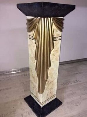 Säule Mäander Style Dekosäule 100cm Griechische Säulen Barock Podest Handbemalt 002