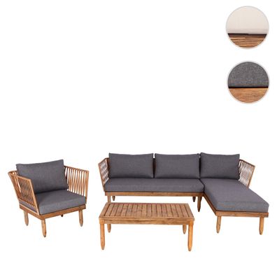 Garten-Garnitur HWC-L29, Garnitur Sitzgruppe Lounge-Set Sofa, Akazie Holz FSC